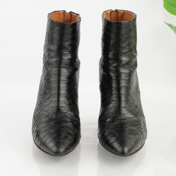 And Other Stories Womens Boots Size 39 8 Black Python Pointed Block Heel Italy - Picture 2 of 14